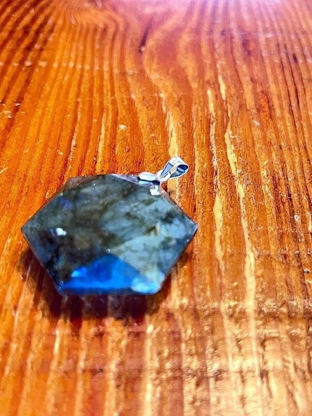 Blue & Gray Flash Labradorite Stone Pendant